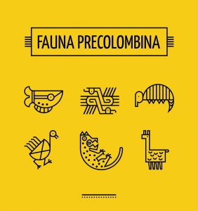 fauna-precolombina-icon-set