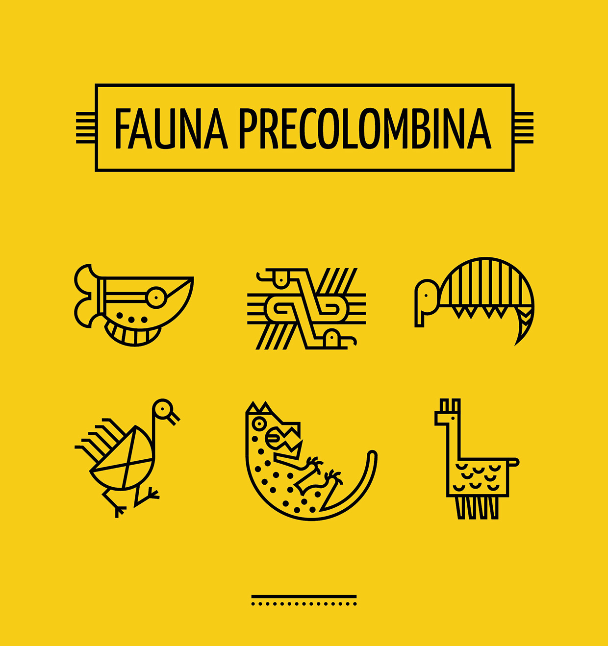 fauna-precolombina-icon-set