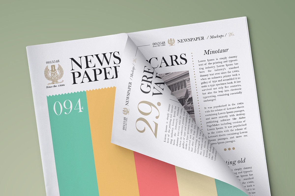 Download Newspaper Mockup Only Graphic Design