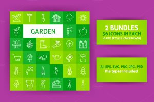 Garden Line Art Icons 01